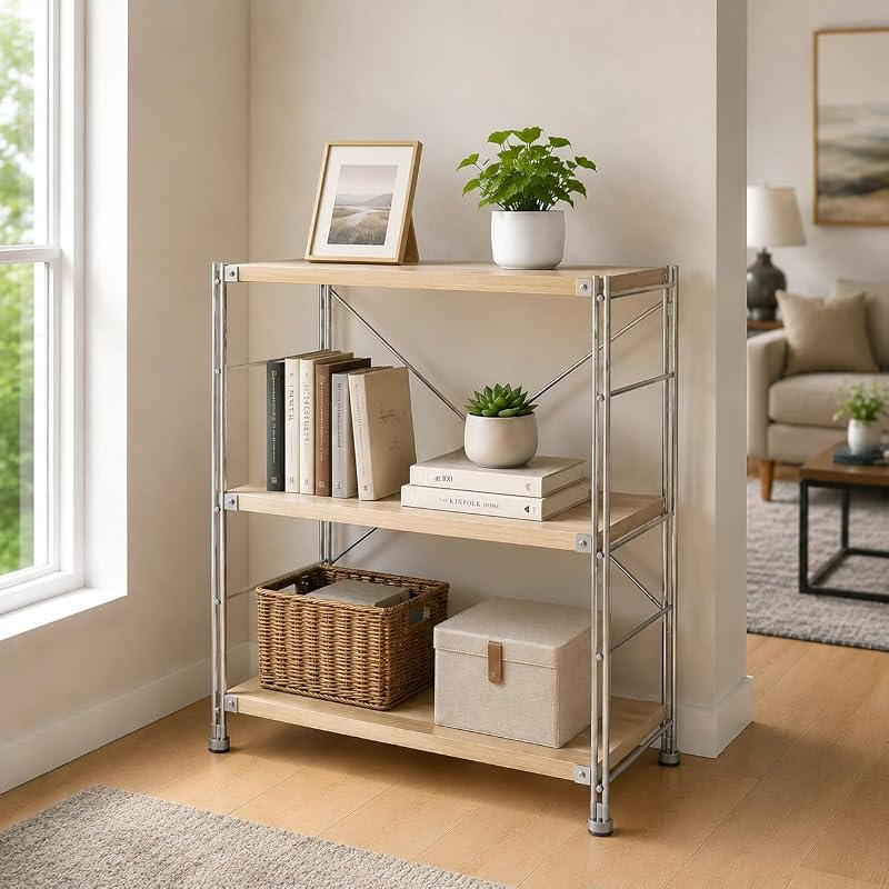 3 tier industrial bookcase