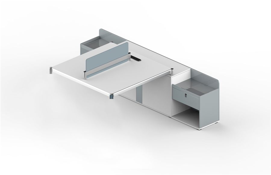 Workstation with side cabinet