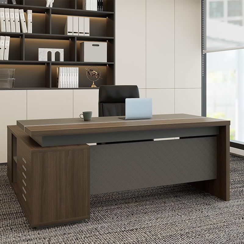L-shaped executive desk