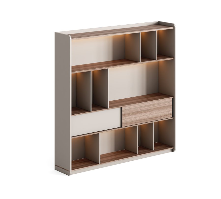 open shelving wall
